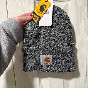 Carhartt Gray Knit Beanie with Logo Patch